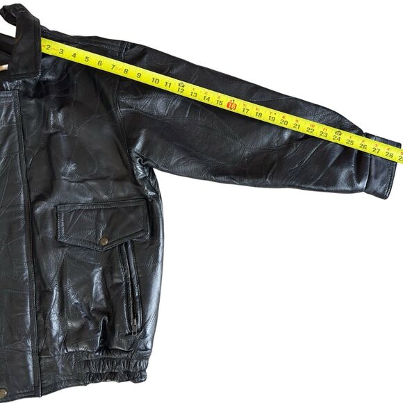 Vintage 90's Flight Path Leather Motorcycle Jacket Small Black - Picture 10 of 16